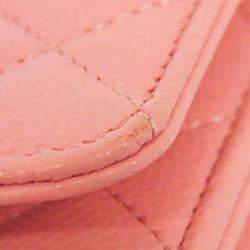 Chanel Pink Caviar Leather Classic Wallet On Chain