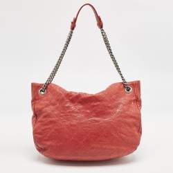 Chanel Red Quilted Caviar Leather Simply CC Hobo