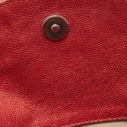 Chanel Red Quilted Caviar Leather Simply CC Hobo