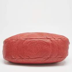 Chanel Red Quilted Caviar Leather Simply CC Hobo