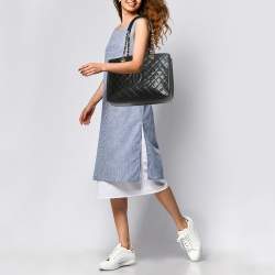 Chanel Black Quilted Caviar Leather Grand Shopper Tote