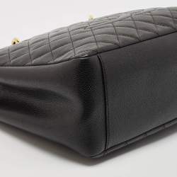 Chanel Black Quilted Caviar Leather Grand Shopper Tote