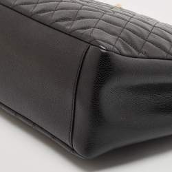 Chanel Black Quilted Caviar Leather Grand Shopper Tote