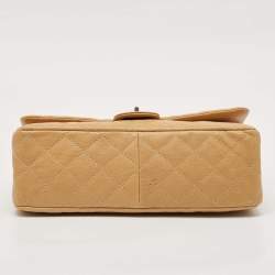 Chanel Beige Quilted Caviar Leather Classic 226 Reissue 2.55 Flap Bag