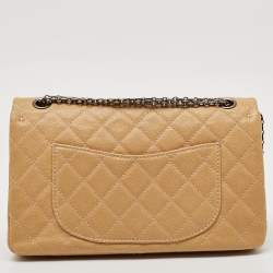 Chanel Beige Quilted Caviar Leather Classic 226 Reissue 2.55 Flap Bag