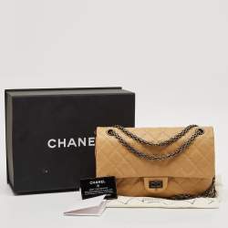 Chanel Beige Quilted Caviar Leather Classic 226 Reissue 2.55 Flap Bag