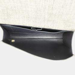 Pre Owned Chanel Grey Denim CC Choco Bar Chain Flap Shoulder Bag