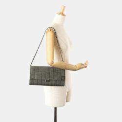 Pre Owned Chanel Grey Denim CC Choco Bar Chain Flap Shoulder Bag