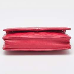 Chanel Rose Pink Quilted Leather Classic WOC Clutch Bag
