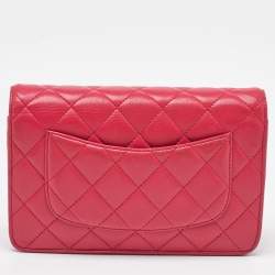 Chanel Rose Pink Quilted Leather Classic WOC Clutch Bag