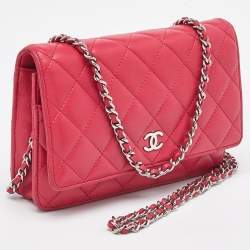 Chanel Rose Pink Quilted Leather Classic WOC Clutch Bag