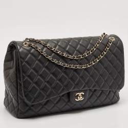 Chanel Black Quilted Leather Small XXL Travel Flap Bag