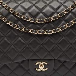 Chanel Black Quilted Leather Small XXL Travel Flap Bag