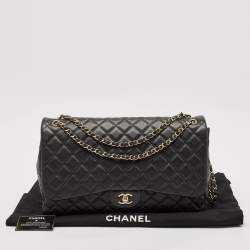 Chanel Black Quilted Leather Small XXL Travel Flap Bag