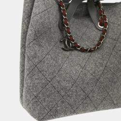 Chanel Gray Felt Tote Bag
