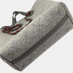 Chanel Gray Felt Tote Bag