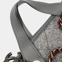 Chanel Gray Felt Tote Bag