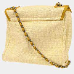 Chanel Yellow Straw Deauville Shoulder Bag