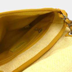 Chanel Yellow Straw Deauville Shoulder Bag