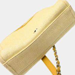 Chanel Yellow Straw Deauville Shoulder Bag
