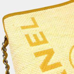 Chanel Yellow Straw Deauville Shoulder Bag