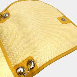 Chanel Yellow Straw Deauville Shoulder Bag