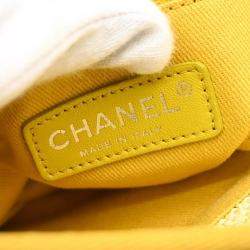 Chanel Yellow Straw Deauville Shoulder Bag