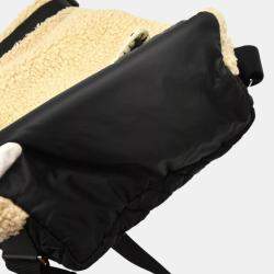 Chanel White Black Wool Nylon Backpack 