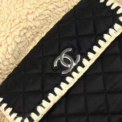 Chanel White Black Wool Nylon Backpack 