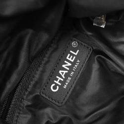 Chanel White Black Wool Nylon Backpack 