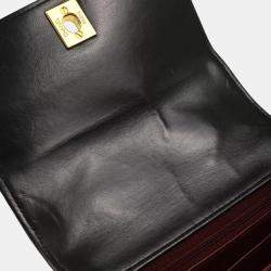 Pre Owned Chanel Black Lambskin Flap Shoulder Bag