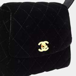Chanel Black Velvet Shoulder Bag