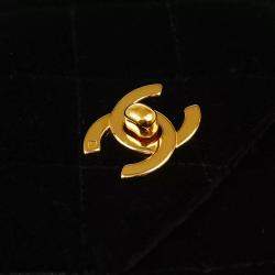 Chanel Black Velvet Shoulder Bag