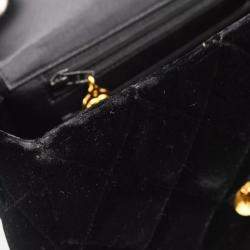 Chanel Black Velvet Shoulder Bag