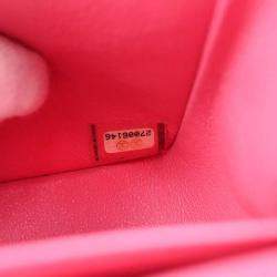 Pre Owned Chanel Pink Chevron Leather Medium Classic Double Flap Shoulder Bag