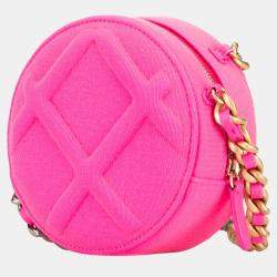 Chanel Pink Jersey 19 Round Clutch on Chain Bag