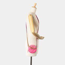 Chanel Pink Jersey 19 Round Clutch on Chain Bag