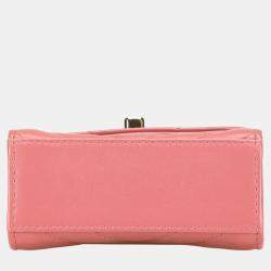 Pre Owned Chanel Pink Mini Chevron Lambskin Trendy CC Chain Wallet Bag
