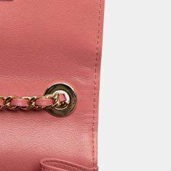 Pre Owned Chanel Pink Mini Chevron Lambskin Trendy CC Chain Wallet Bag