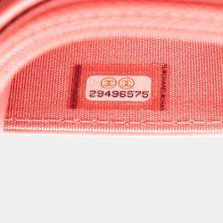 Chanel Pink CC Caviar Camellia Wallet On Chain 