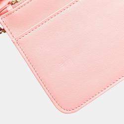 Chanel Pink CC Caviar Camellia Wallet On Chain 