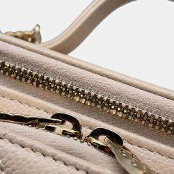 Chanel Beige Caviar Leather Matelasse Chain Vanity Bag 