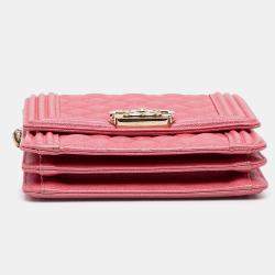 Pre Owned Chanel Pink North South Boy Flap Bag