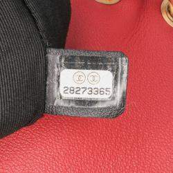 Pre Owned Chanel Red Quilted Lambskin Small Chain Link Flap Bag