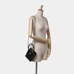 Chanel Black Stitched Calfskin Cup Of Tea Vanity Case Bag