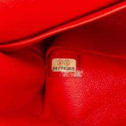 Chanel Orange Chevron Quilted Lambskin Small Classic Double Flap Bag
