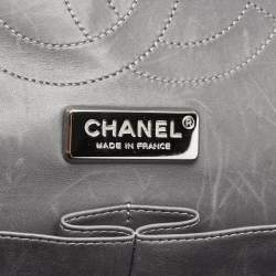 مملوكة مسبقًا Chanel Grey Python Jumbo Classic Double Flap Bag