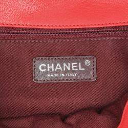 Pre Owned Chanel Red Quilted Goatskin Small Double Carry Waist Chain Flap Bag