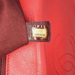 Pre Owned Chanel Red Quilted Goatskin Small Double Carry Waist Chain Flap Bag