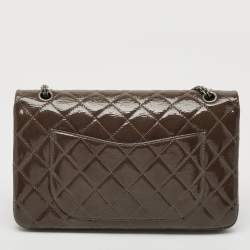 Chanel Olive Green Quilted Patent Leather Classic 227 Reissue 2.55 Flap Bag